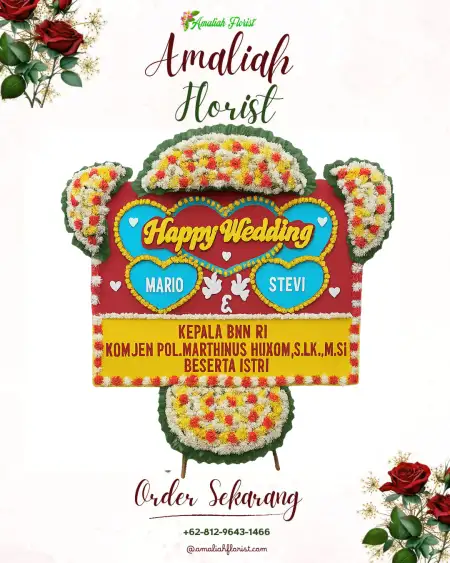 Papan Bunga Pernikahan Plerean